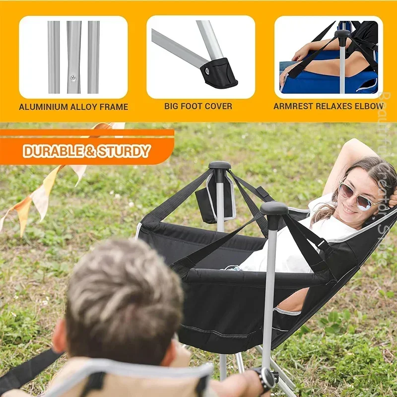 Outdoor Leisure Rocking Chair Convenient Camping Folding Rocking Chair 160 Degree Rotating Aluminum Alloy Rocking chair image 3