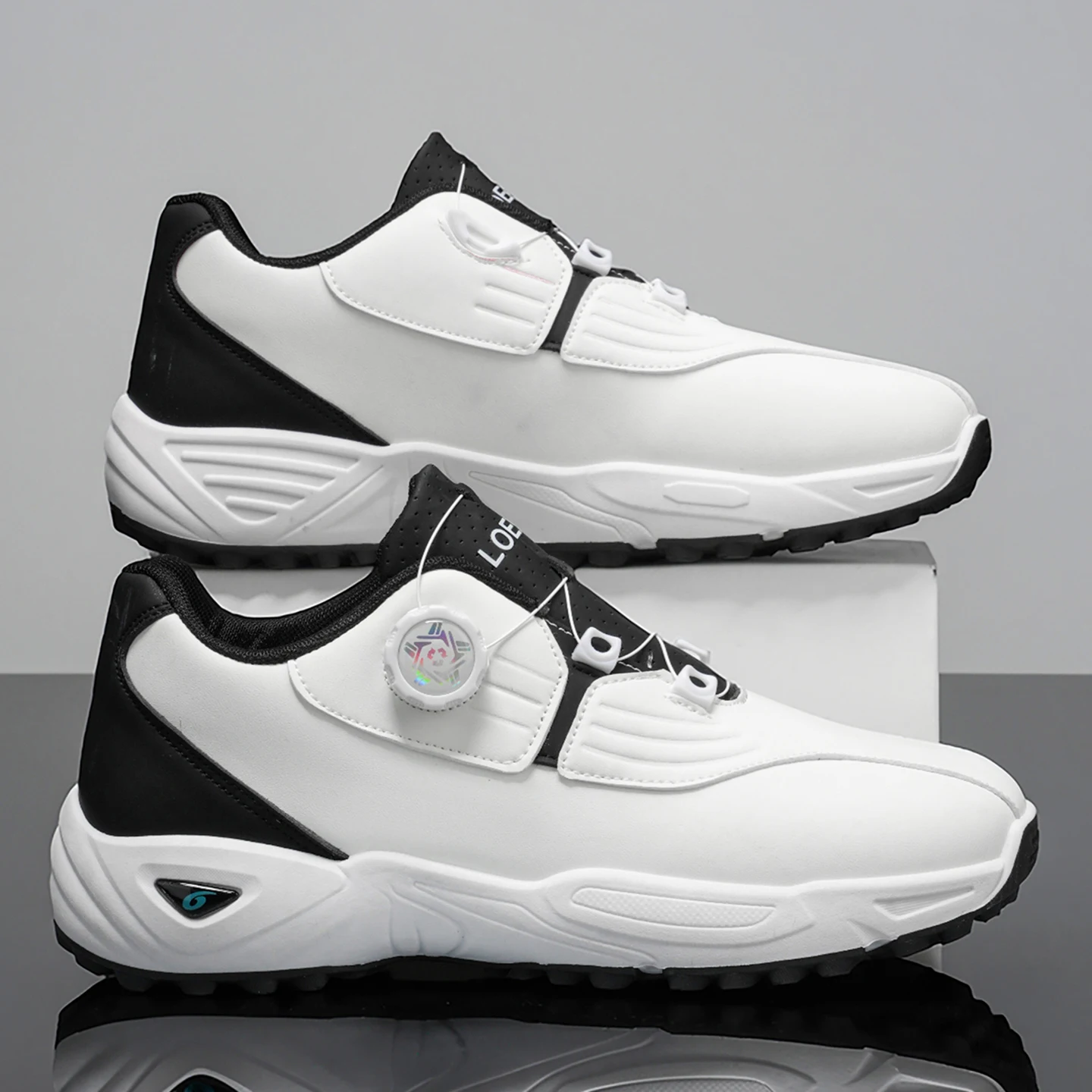 Men's Golf Shoes: High-quality, Non-slip Athletic Shoes with a Rotating Button for Ultimate Comfort!