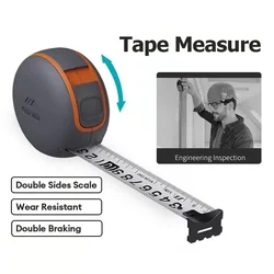 JIMIHOME Tape Measure Steel Measuring Tape Soft Rubber Anti Slip Pad Woodworking Lightweight Portable Hand Measuring Ruler