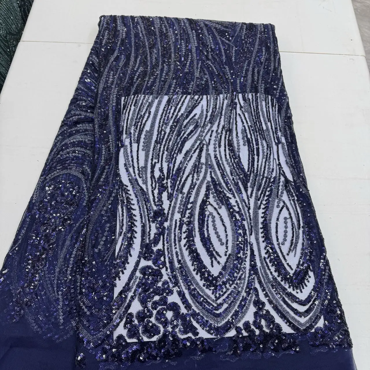 

2026 African Nigerian, High Quality Lace Fabric Embroidery Tulle, Pure Wedding Party Dress ,Guipure SequinsFor Net Cloth, 5yards