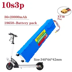 36V 20Ah 18650 Rechargeable Lithium Battery Pack 10S3P 500W High Power for Modified Bikes Scooter Electric Vehicle,With BMS XT30