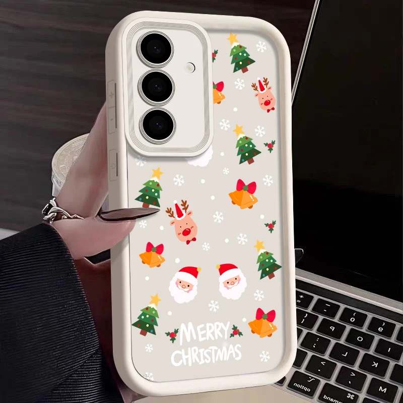 Soft TPU Case For Samsung Galaxy S23 S24 Ultra S21 FE S22 A55 A54 A15 A16 A14 A35 A53 A25 5G Christmas Santa Elk Phone Cover