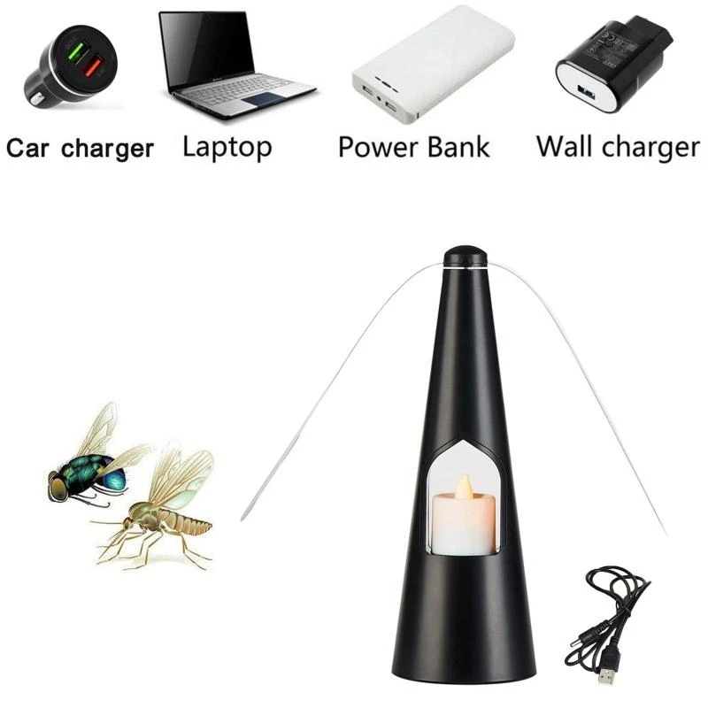 G6DD Bugs Hanging Fan with Hook USB Fly Fan Insect Killer