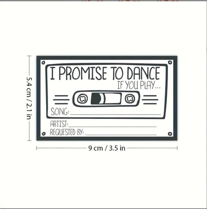 1/50pcs Retro Cards, Dance Commitment Cards, Wedding Song Request Cards - Music Suggestion Cards,Back To School,School Supplies