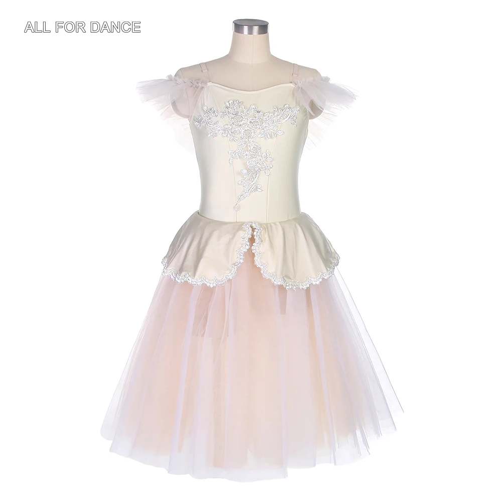 

20006 Ivory Ballet Dance Tutu Spandex Camisole Leotard Bodice with Romantic Tutu Skirt for Girls and Women Ballet Dancing Dress