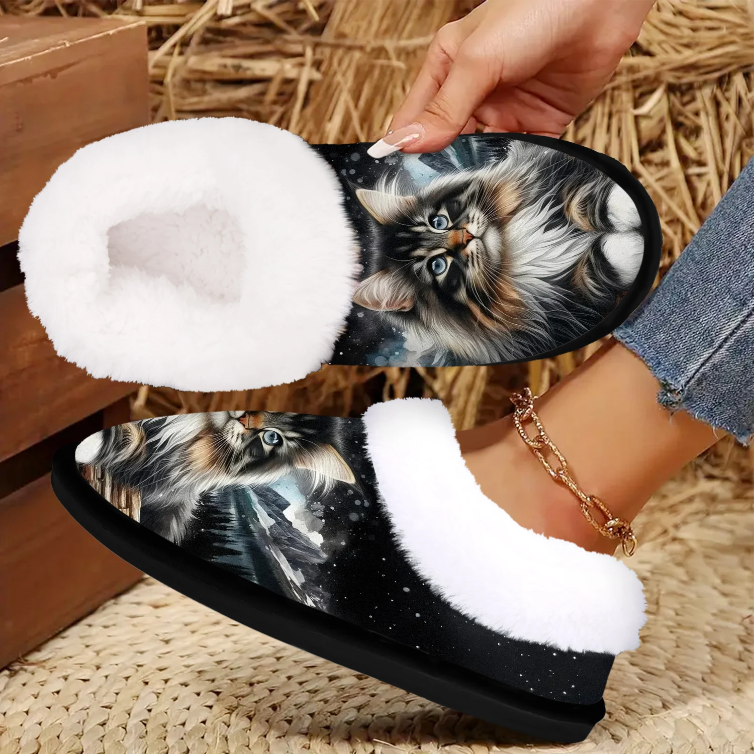 Women'S Soft Slip-On Slippers with Whimsical Cat Design - Non-Slip, Quiet, All-Season Comfort Shoes, Casual Wear for Home view 3