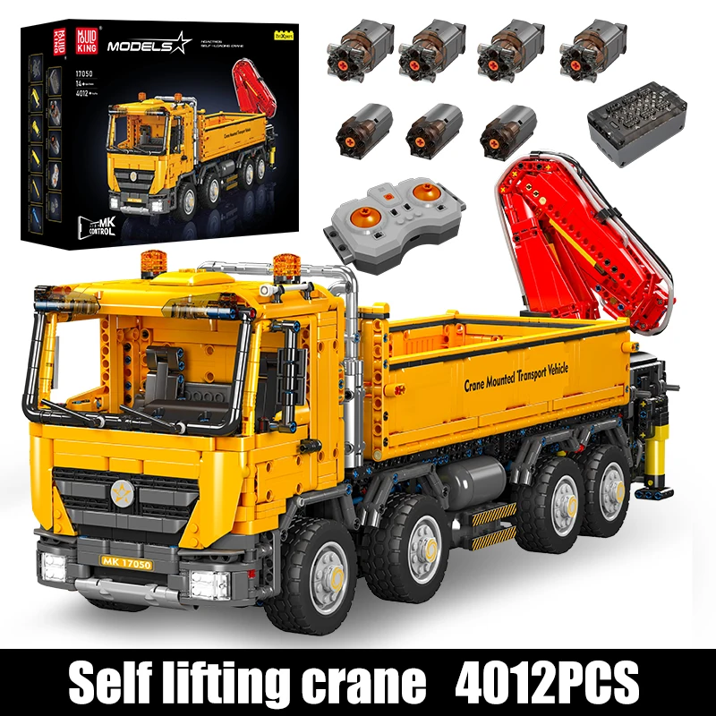 Mould King 17050 Technische Auto Speelgoed De RC Actros Zelfladende Kraan Bouwblok Engineering Truck Steentjes Kinderen Kerstcadeau