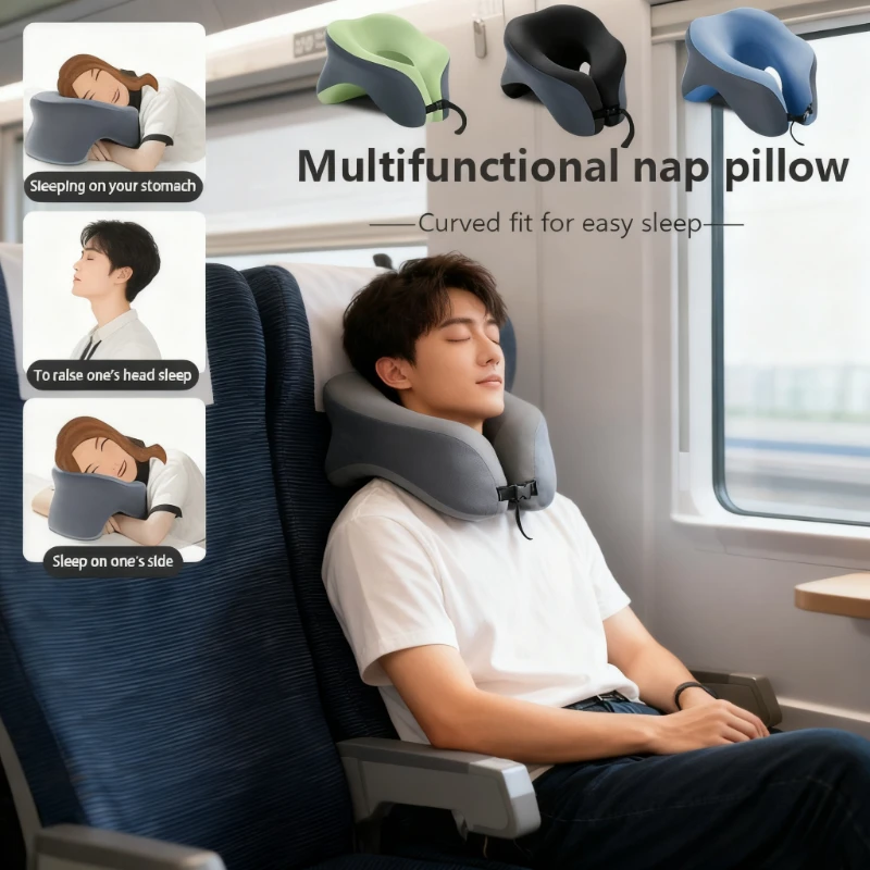 1pc U-Shaped Nap Pillow –, Portable & Machine Washable, Comfortable for Office, Student, and Travel Use,Christmis gift
