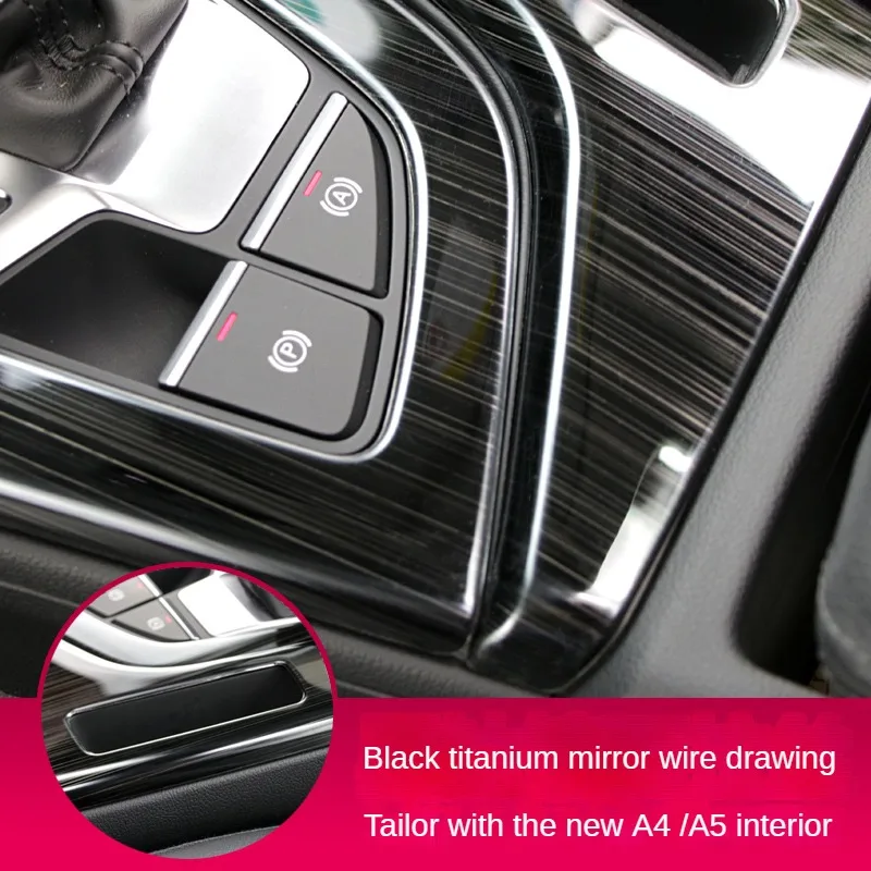 2017-2021 For Audi A4 A5 Car Center Console Panel Gear Shift Trim Decoration Sticker Stainless Steel