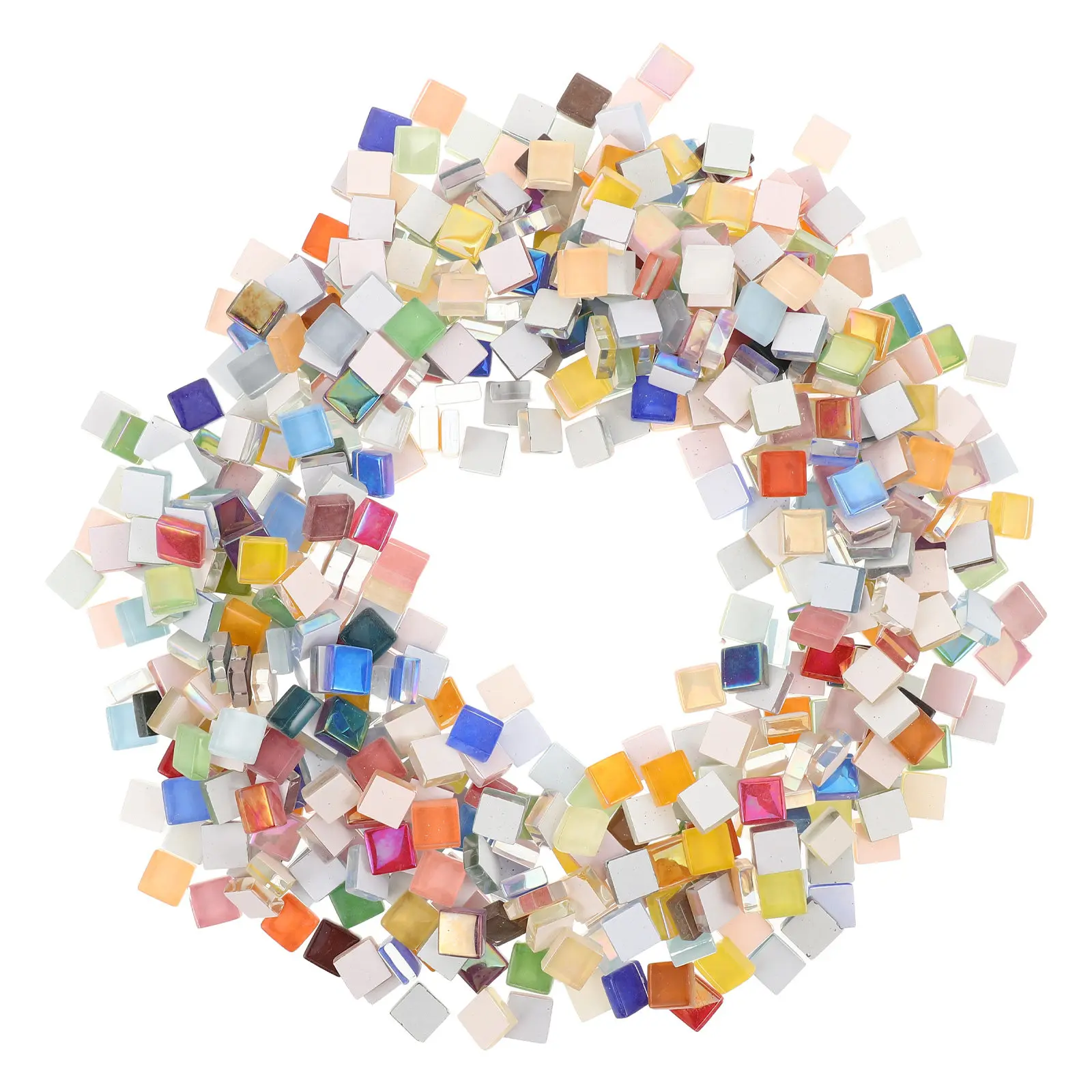 

450Pcs Stained Glass Mosaic Pieces Kit Colorful Tiles for Crafts DIY Art Projects Flower Pots Picture Frames