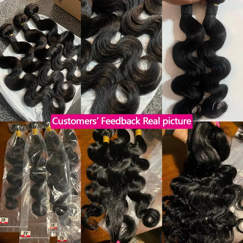Fasci di capelli umani da 30 fasci di onde del corpo da 32 pollici fasci di capelli grezzi al 100% 16A fasci di capelli umani al 100% fasci di consegna in 3-5 giorni di capelli umani