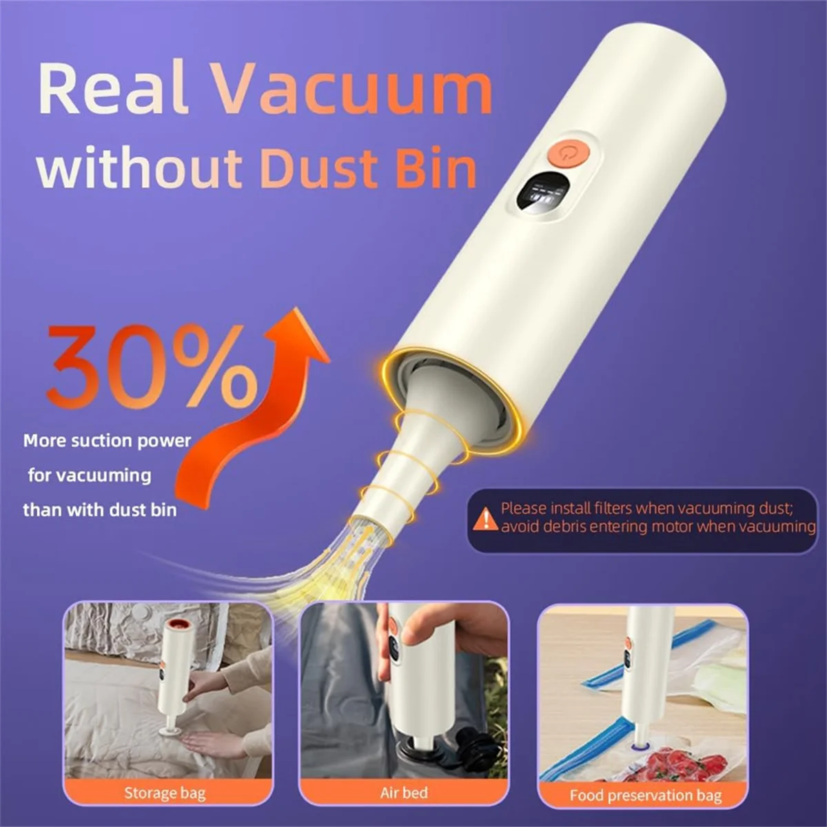 

A66Z Handheld Vacuum Cordless 14000Pa Powerful Suction, Portable 4-In-1 Car Vacuum Cleaner with LED Display&Light, for Car