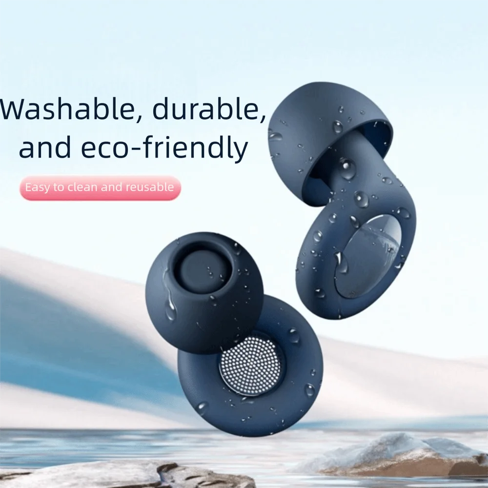 Silicone Material Anti-noise Earplugs Waterproof Feature Soft Texture Noise Cancelling Earplugs Reusable Design Super Soft
