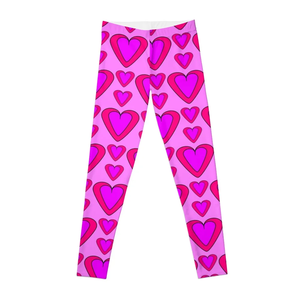 Pink Valentine's Day Hearts Leggings flared legings for fitness sports woman gym harem pants Womens Leggings