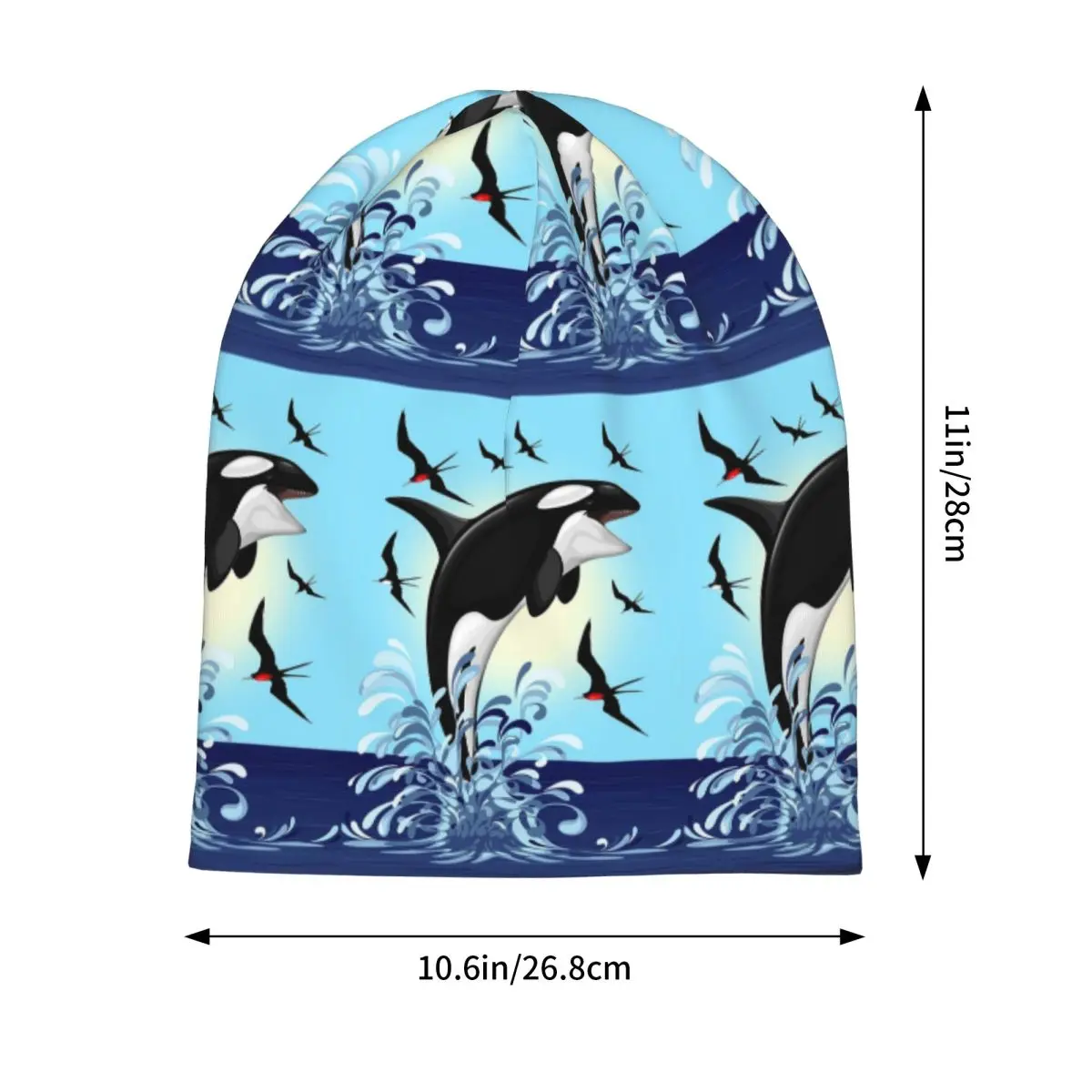 Orca Killer Whale Jumping Out The Ocean Skullies Beanies Hats Warm Autumn Winter Cap Knitted Bonnet Caps for Men Women Adult