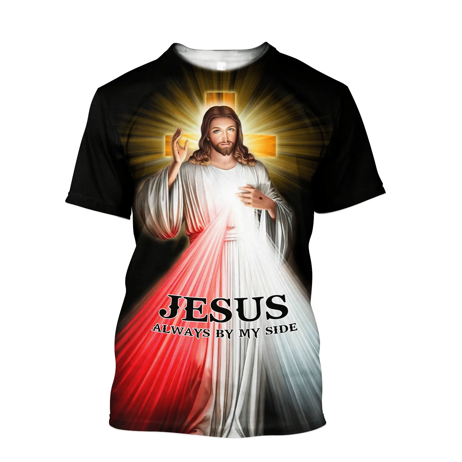 Men\'s T-shirt Christian Jesus And Lion 3d Pattern Unisex Women\'s Shirt Short Sleeve Fashion Casual Streetwear Drop Shipping