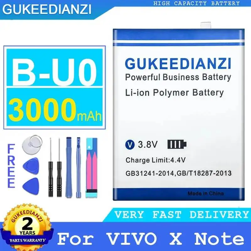 Mobile Phone Battery For Vivo X Note Good Low-Temperature Performance 3000Mah B-U0