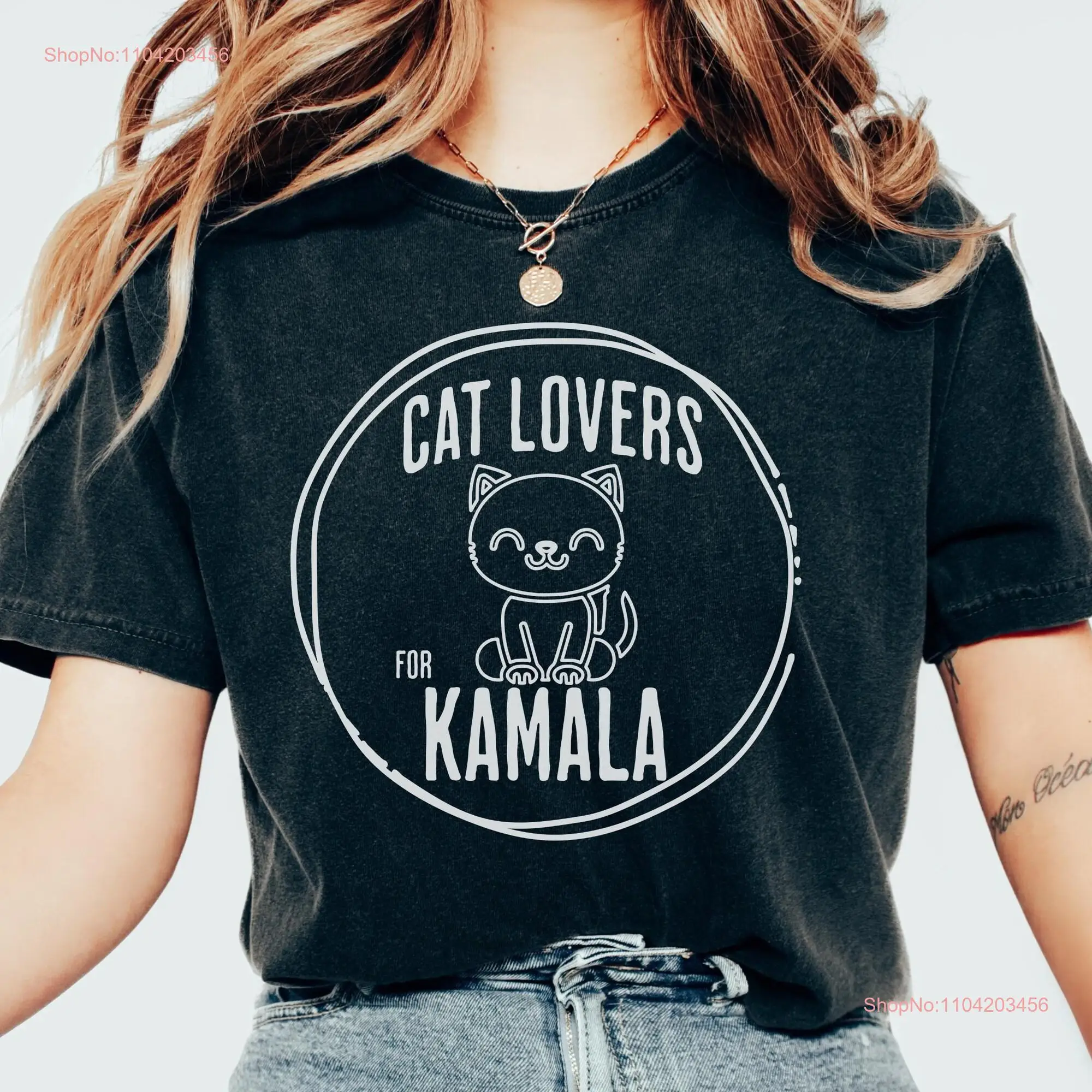 Kamala CaT T Shirt Childless Ladies For Cats Lovers President Harris 2024 Liberals long or short sleeves