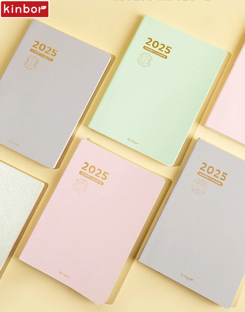 Imagem -02 - Kinbor 2025 Grade de Oito Pontos a5 Agenda Cuadernos Bachuan Papel Planejador Diário Auto Disciplina Eficiência Manual Todo Lista Novo