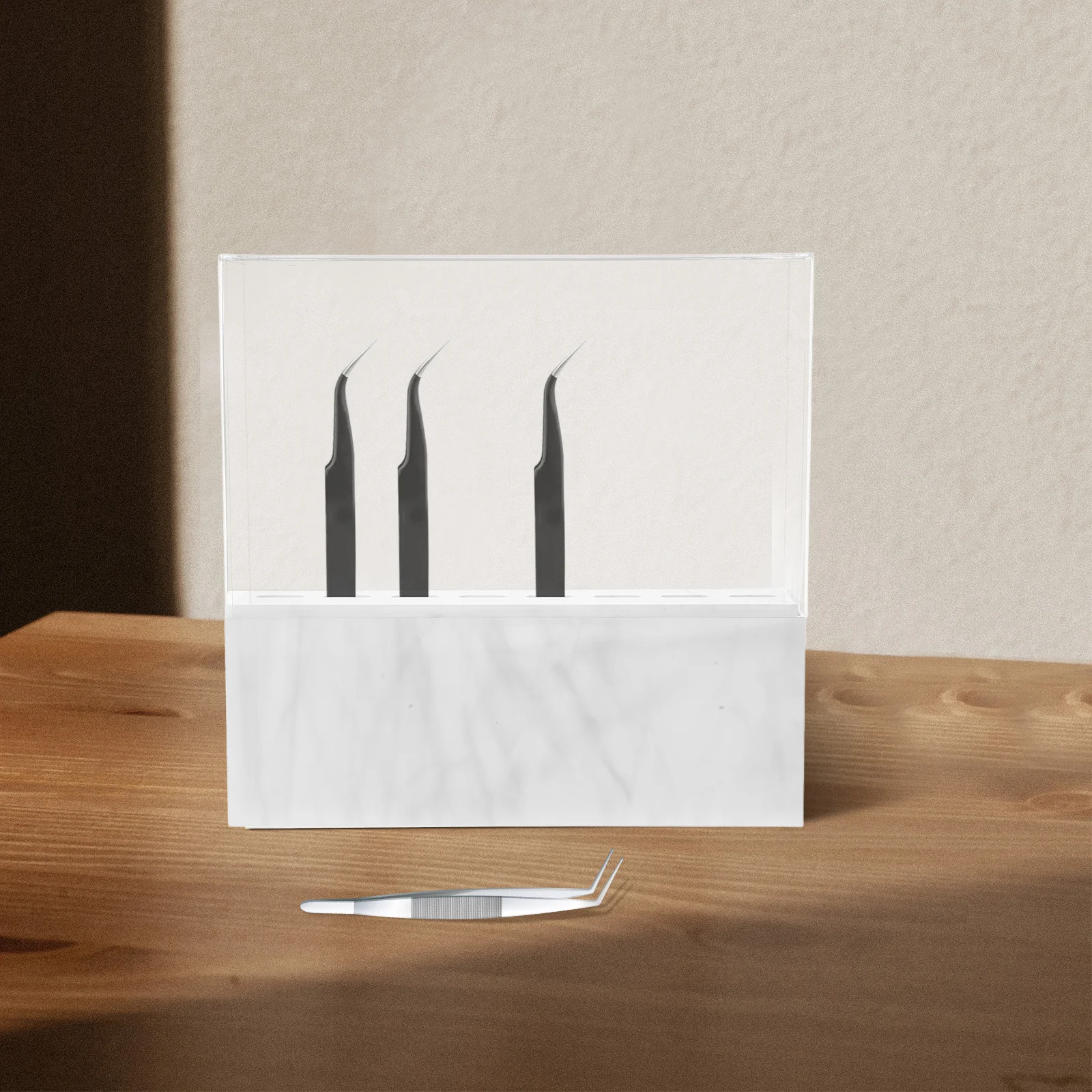 ملاقط رمش رف منظم ماكياج الاكريليك لصالون التجميل تخزين عرض موقف الحاجب لاش أداة حامل #6