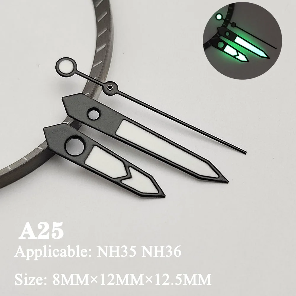 Nh35มือ nh35ดูกรณีมือ nh36ตัวชี้มือ nh35ส่วนต่างๆของนาฬิกา nh35มือสีเขียวเรืองแสง NH35 A9มือเคลื่อนไหว