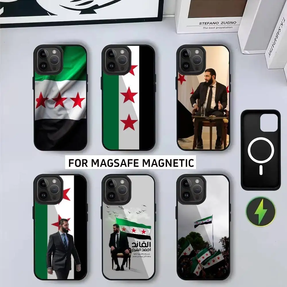 

A-Ahmed al-Sharaa S-Syrian FlagS Phone Case For iPhone17,16,15,14,13,12,11 Plus,Pro Magnetic For Magsafe Wireless Charging