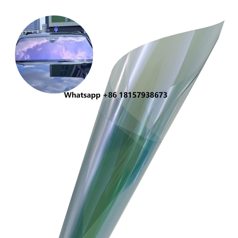 DEEKUS Film optique 7095P caméléon auto-guérison vitres de voiture VLT70 % teinte verte Protection solaire avant et arrière en PET