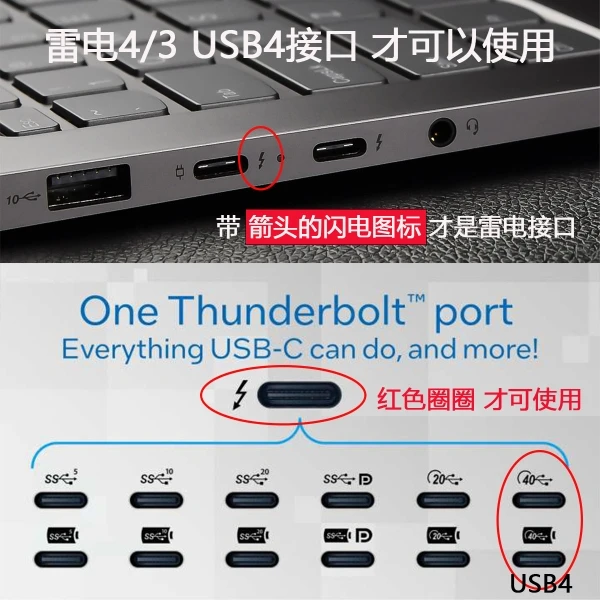 USB4 Thunderbolt To PCIE Adapter การ์ด 40Gbps แหล่งจ่ายไฟ DC ภายนอกกราฟิกการ์ด eGPU BMD FPGA DMA ข้อมูลคอลเลกชันการ์ด