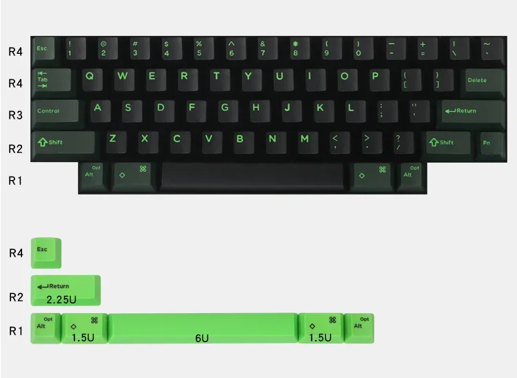 Domikey ABS HHKB pro2 Topre keycap kit Cyber Dolch Set