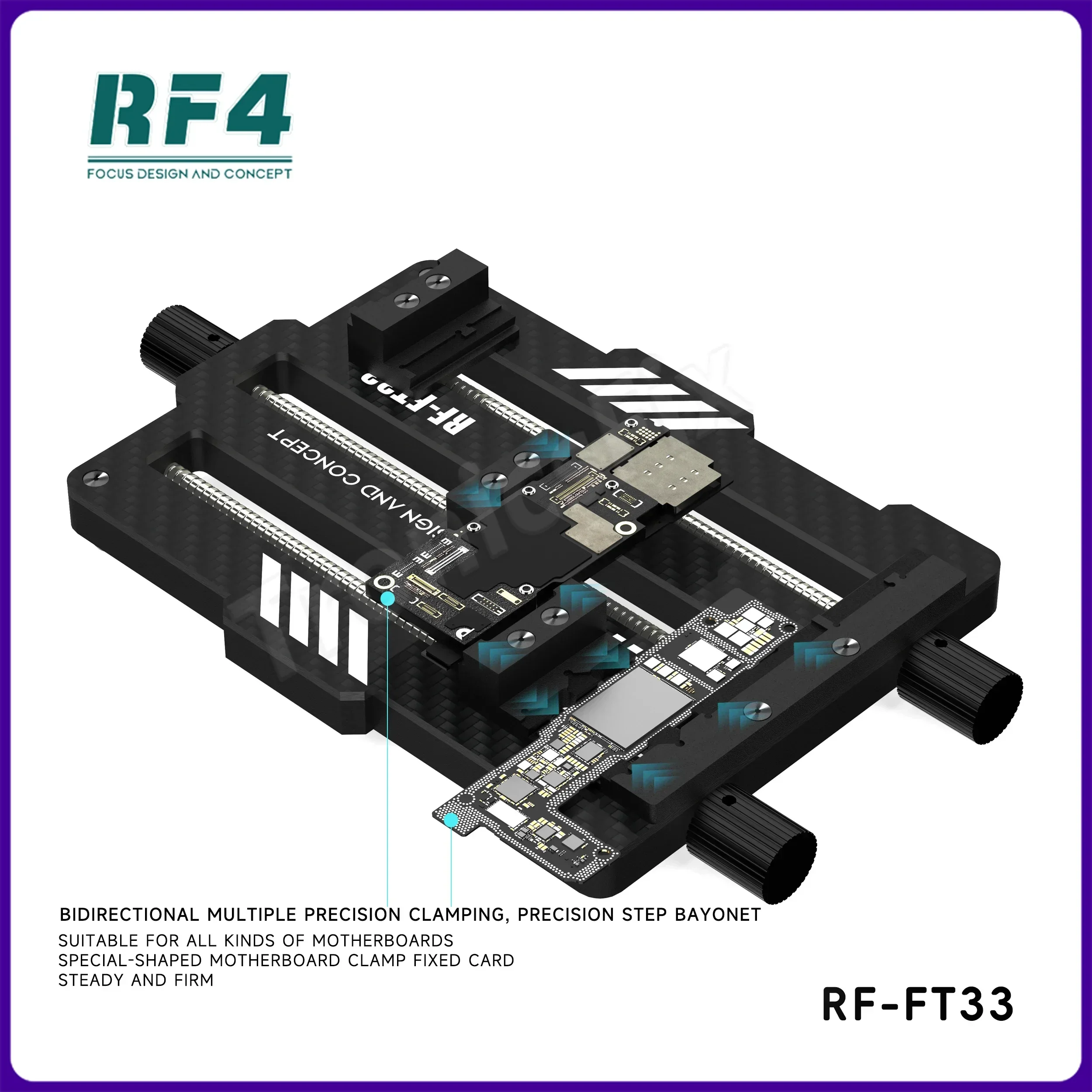 

RF4 RF-FT33 Universal PCB Motherboard Bracket Three-axis Clamp for Phone Tablet Motherboard PCB IC Chip Repair Fixture Hand Tool