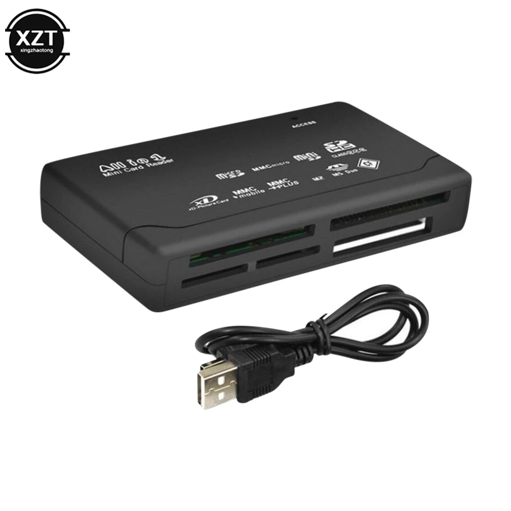 Leitor de cartão tudo em um USB 2.0 Adaptador de leitor de cartão SD Suporte TF CF SD Mini SD SDHC MMC MS XD Leitor de cartão de memória Conversor de gravação