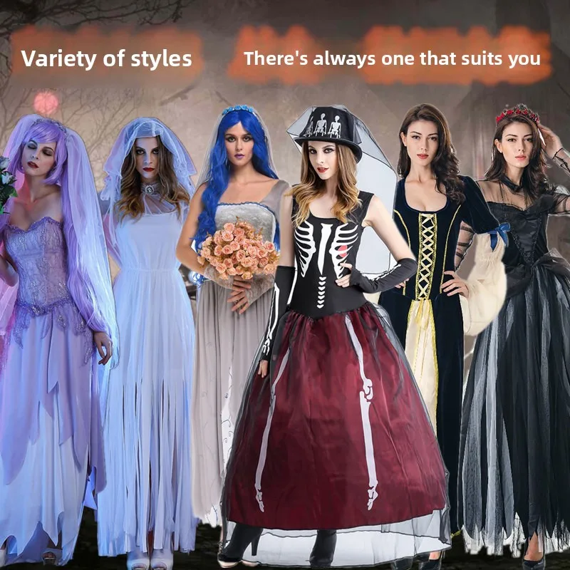 

Хэллоуин костюм зомби женский костюм ведьмы невесты призрак сухая одежда для деконструкции для маскарада Par полиэфирное волокно 00%