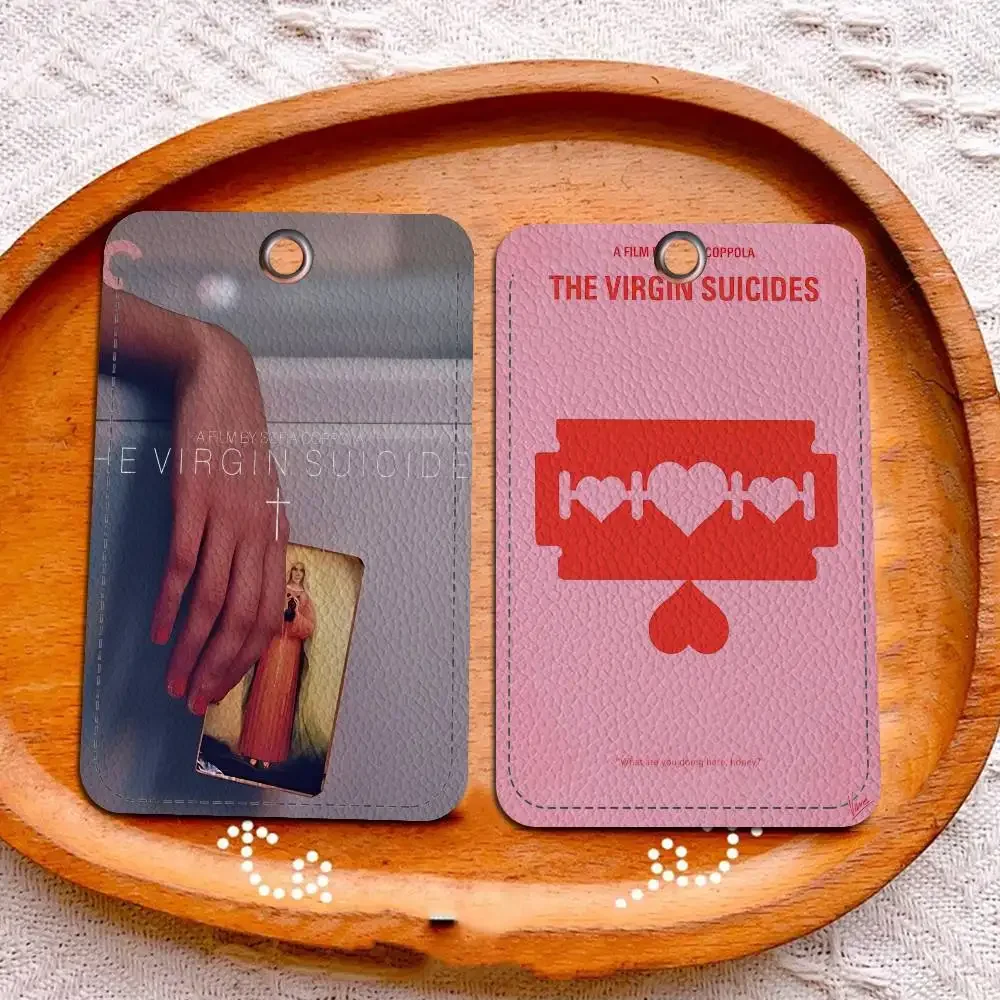 

The Virgin Suicides Film 1Pc Access Card Case Leather Card Holder Keychain Key Ring Door Access Tags ID Card Case Keychain