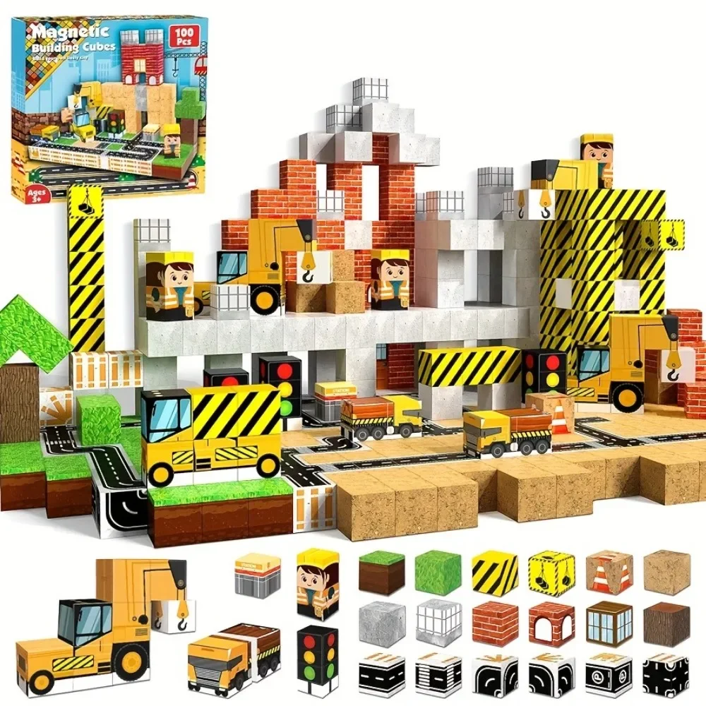 Zabawny zestaw magnetycznych klocków DIY, kreatywne zabawki konstrukcyjne, klocki, kostki, magnes, magma, zabawka edukacyjna dla dzieci