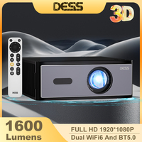 DESS FULL HD 1080P Native Projector 4k With Auto Focus Smart Voice Control Home Theater Android Projector LED Screen Projector