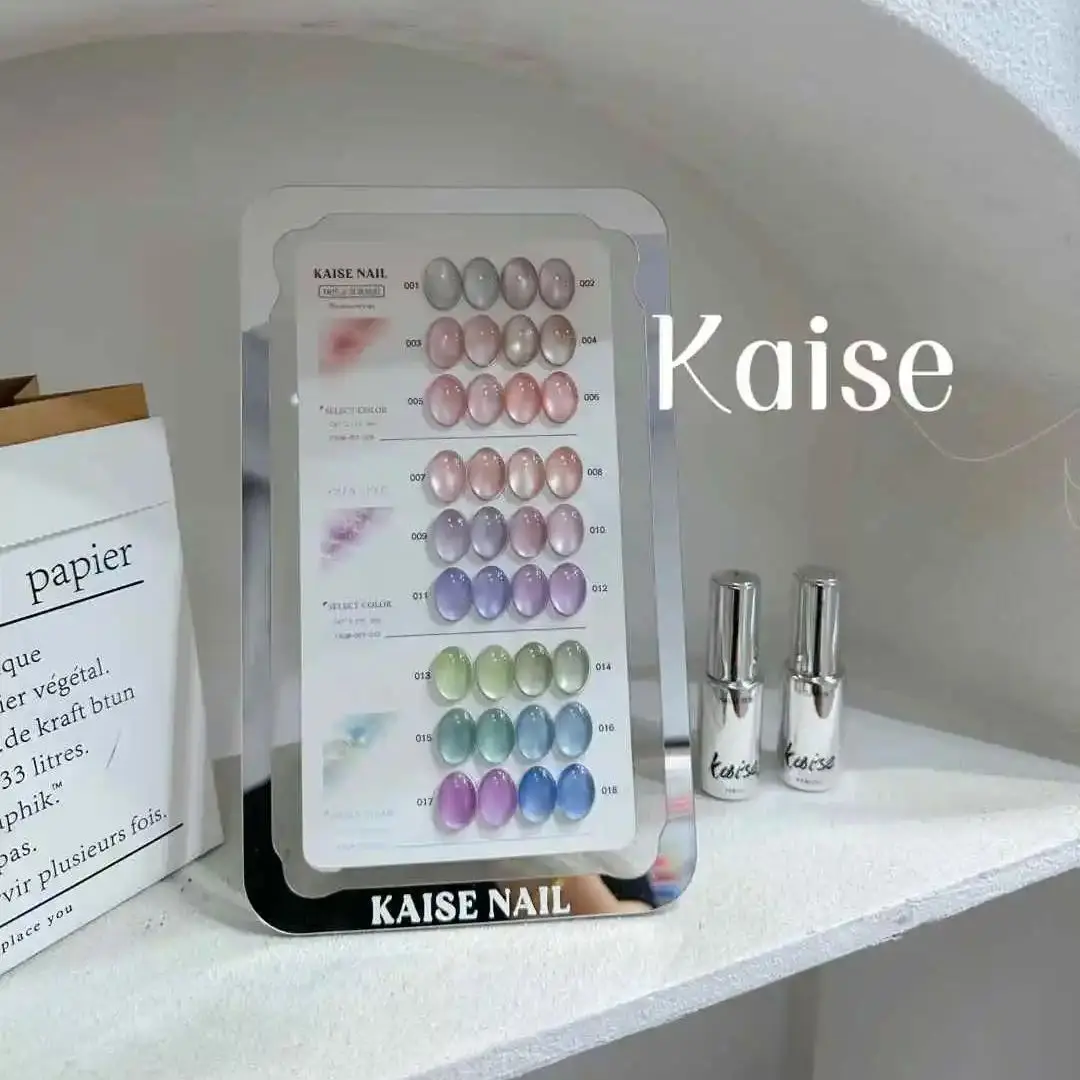 kaise 18pcs/set Ice Cream Cat Eye Gel Nail Polish Set With Color Gel Card Magnetic Gel Varnish UV LED Soak Off Gel Lacquer 15ml