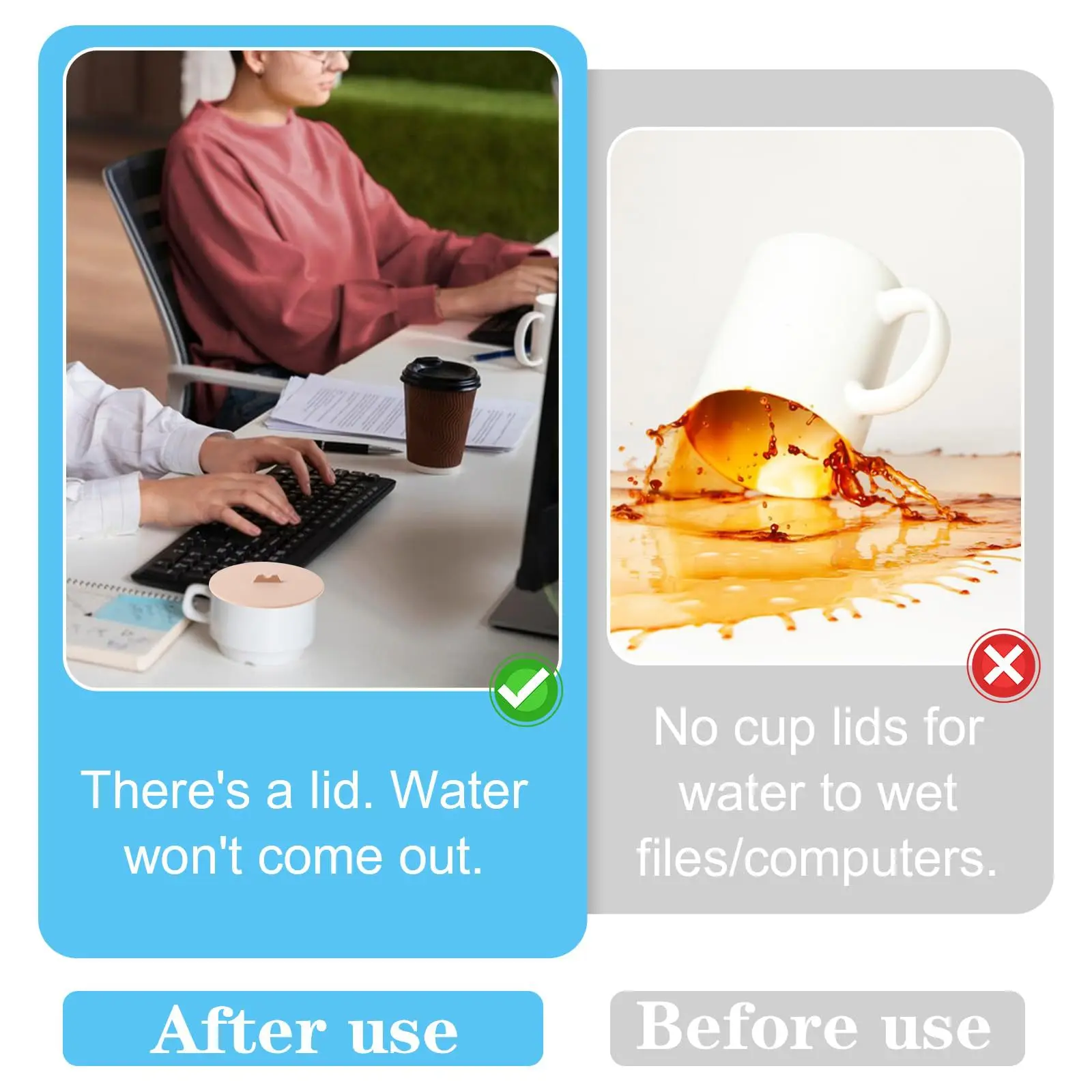 

Suction Seal for Ceramic And Glass Mugs Heat-Safe Silicone Lid Cover for Coffee And Tea Anti-Overflow Cap