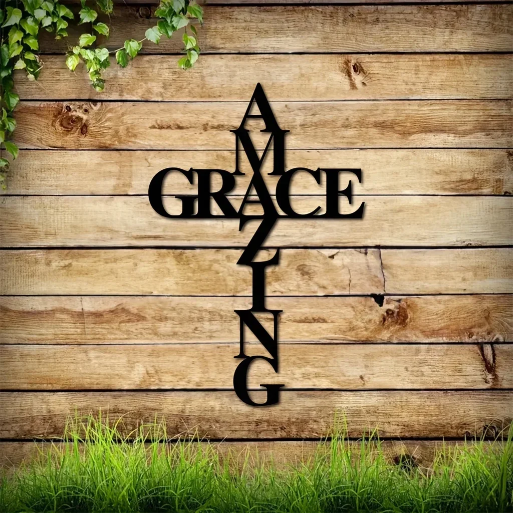 

HELLOYOUNG Iron Crafts Metal God Bless Our Home Art Wall Hanging Decor God Bless Home Decor Metal Bless Sign Metal Wall Mounted