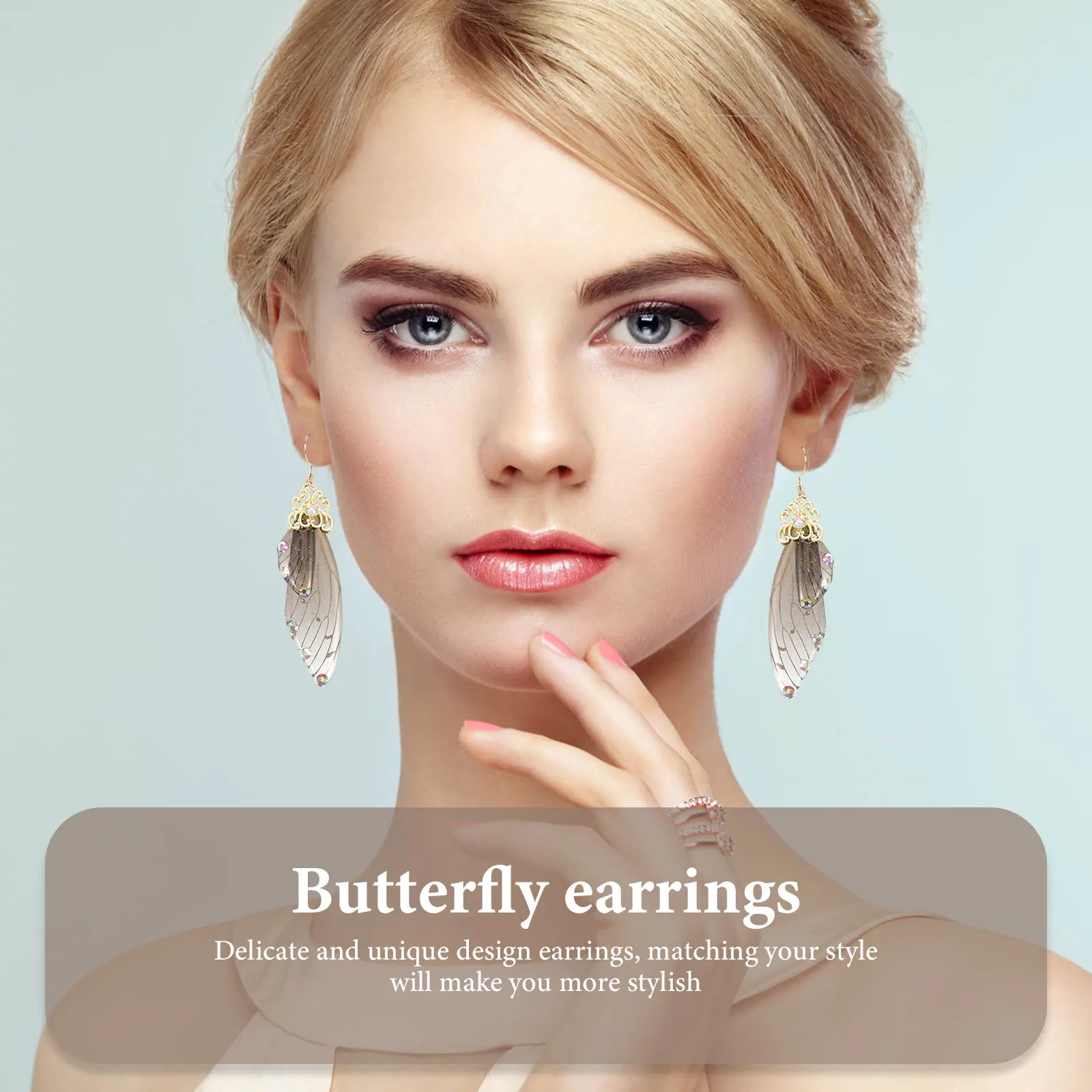 

1Pair Premium Butterfly Wing Earrings Unique Design for Evening Parties and Performances Gift Butterfly Earrings