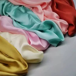Dress Satin Chiffon Solid Color Soft Slippy Dropping Material Shirt Scarf Glossy Fabric Breathable DIY Sewing