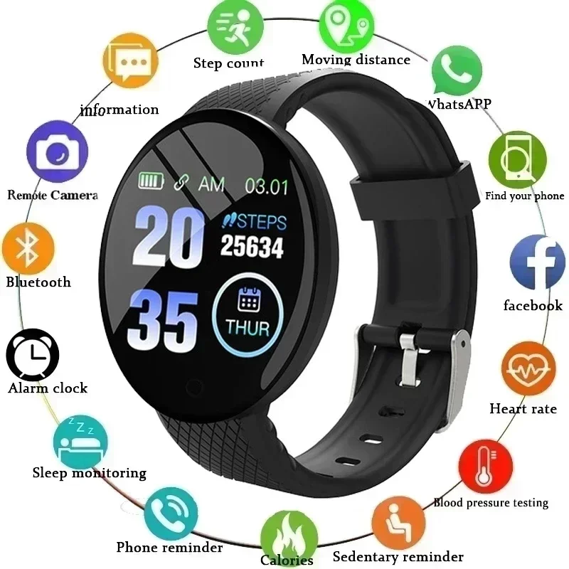 Men's Smart Watch for IOS Android Women Bluetooth Fitness Tracker Sport Bracelet Heart Rate Blood Pressure Kids Smartwatch Women