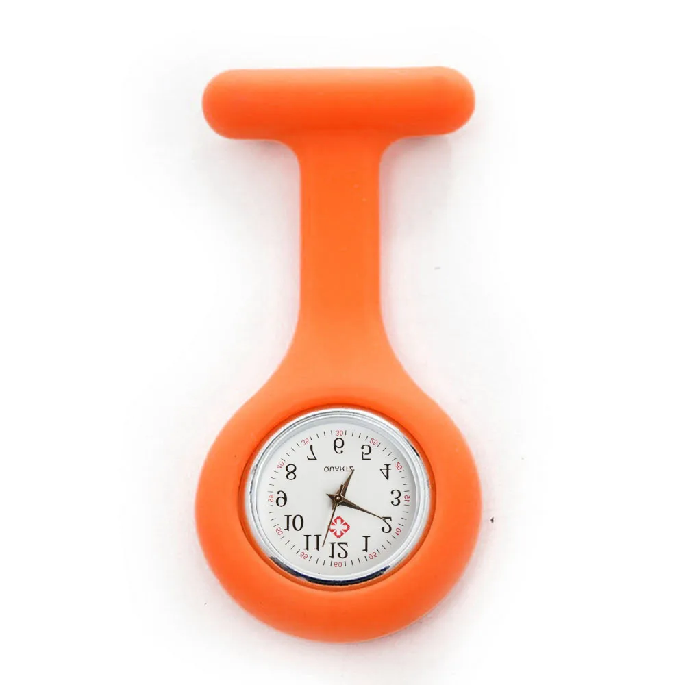 Mini relojes de bolsillo bonitos A reloj de enfermera de silicona broche túnica Fob reloj con batería gratis médico Unisex relojes reloj