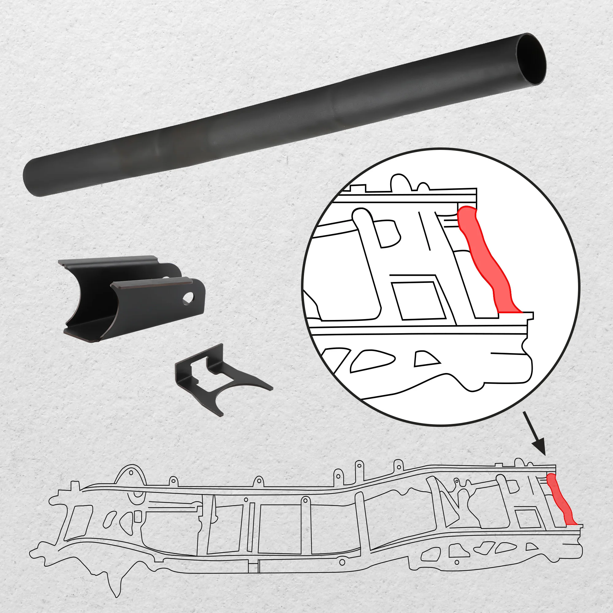 Rear Fuel Tank Support Crossmember w/Shock Mount for Chevy Silverado 1996 1997 1998 1999-2016 for GMC Sierra 1500 2500 3500