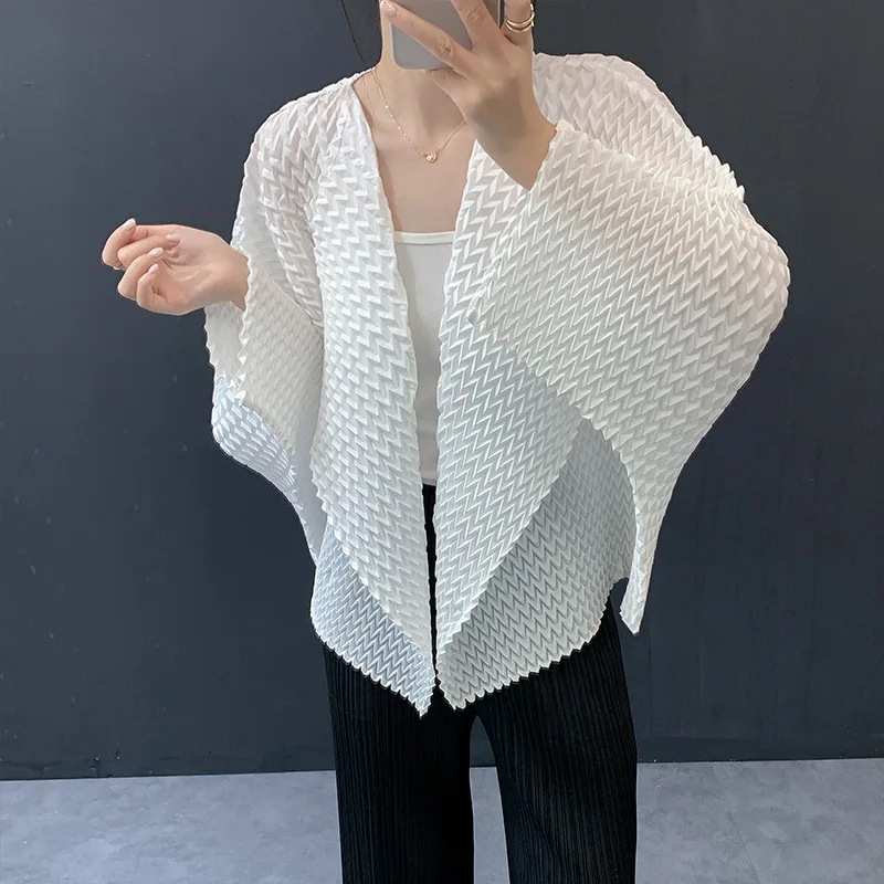 Miyake Pleated Handmade Pleated Jacket 2025 Autumn and Winter New Style Fashionable Loose and Versatile Pleated Cardigan Jacket