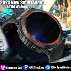 New For Huawei Xiaomi IP68 3ATM Waterproof Men Smart Watch Bluetooth Call LED Lighting 400mAh GPS Track Compass Smart Watch 2024