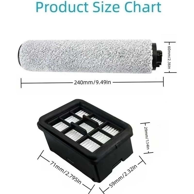 Brosse rouleau et filtre Hepa pour aspirateur Bissell Crosswave, accessoires de remplacement pour nouveau-né, 3 3649A