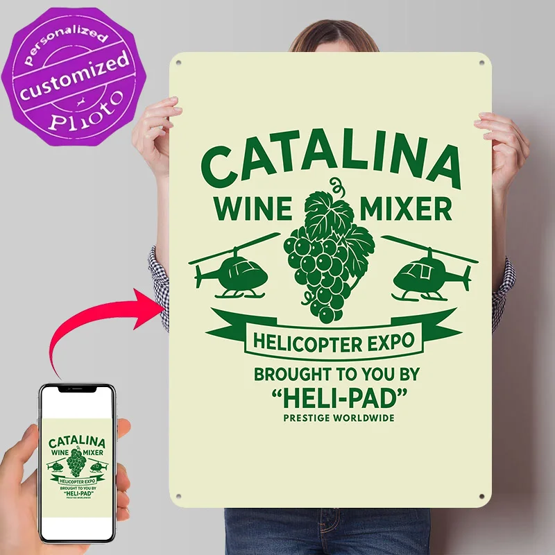 Catalina Wine Mixer 3D Texture Printed Poster Custom Vintage Metal Tin Plate Sign for Wall Art Gaming Room Decoration Man Decor