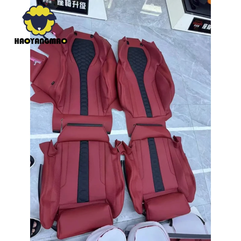 for BMW X3 X5 X6 M3 M5 M6 Series Upgrade Car Interior Accessories Sports Racing Bucket Seat Custom Leather Cover and Sponge