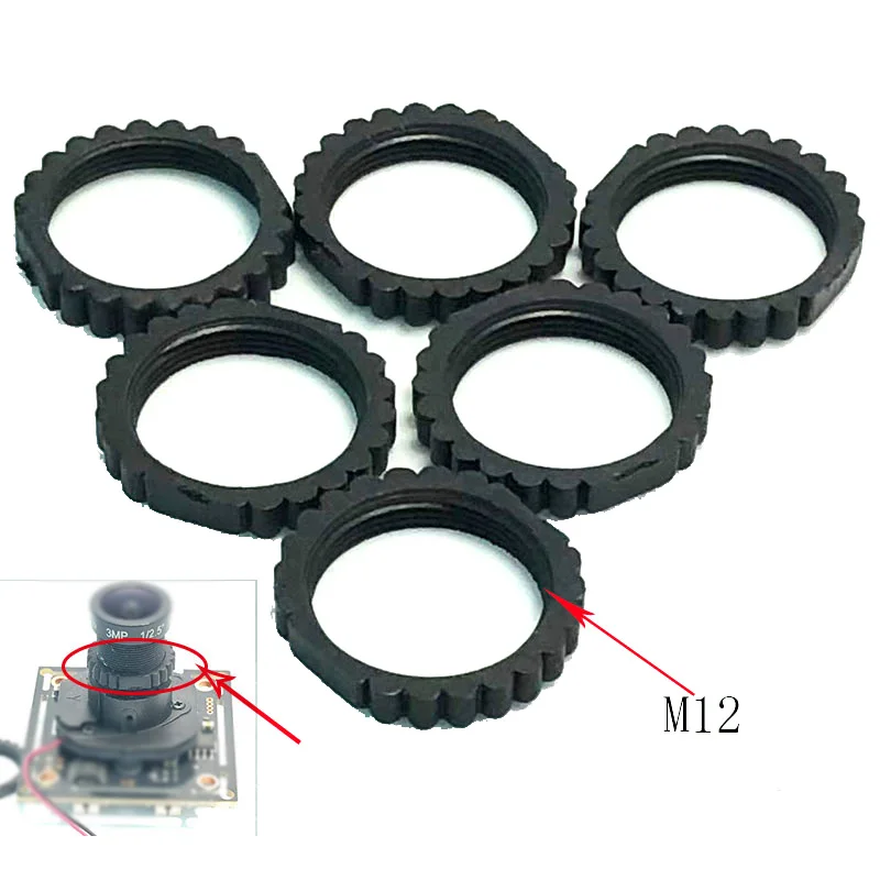 50 Stück M12 Objektiv-Sicherungsring M12x0,5 Fokus-Fixierring Kunststoff-Befestigungsmutter für S-Mount Kamera PC-Board
