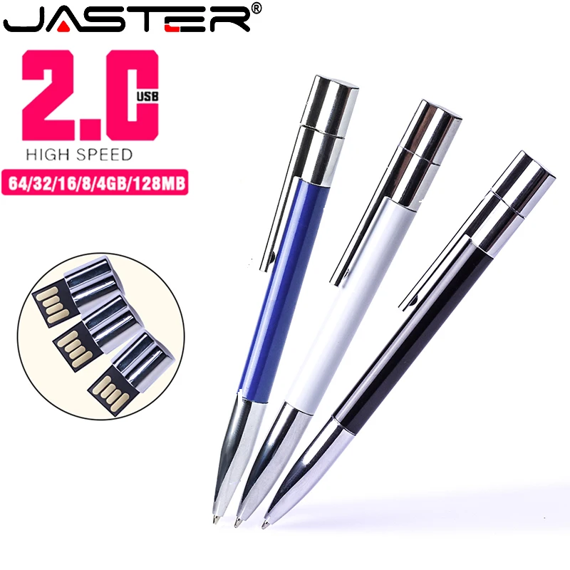 New Ballpoint Pen USB Flash Drive Waterproof Pendrive 8GB Pen Drives 64gb Creative Business Gift 32gb Memory Stick 16gb Disk